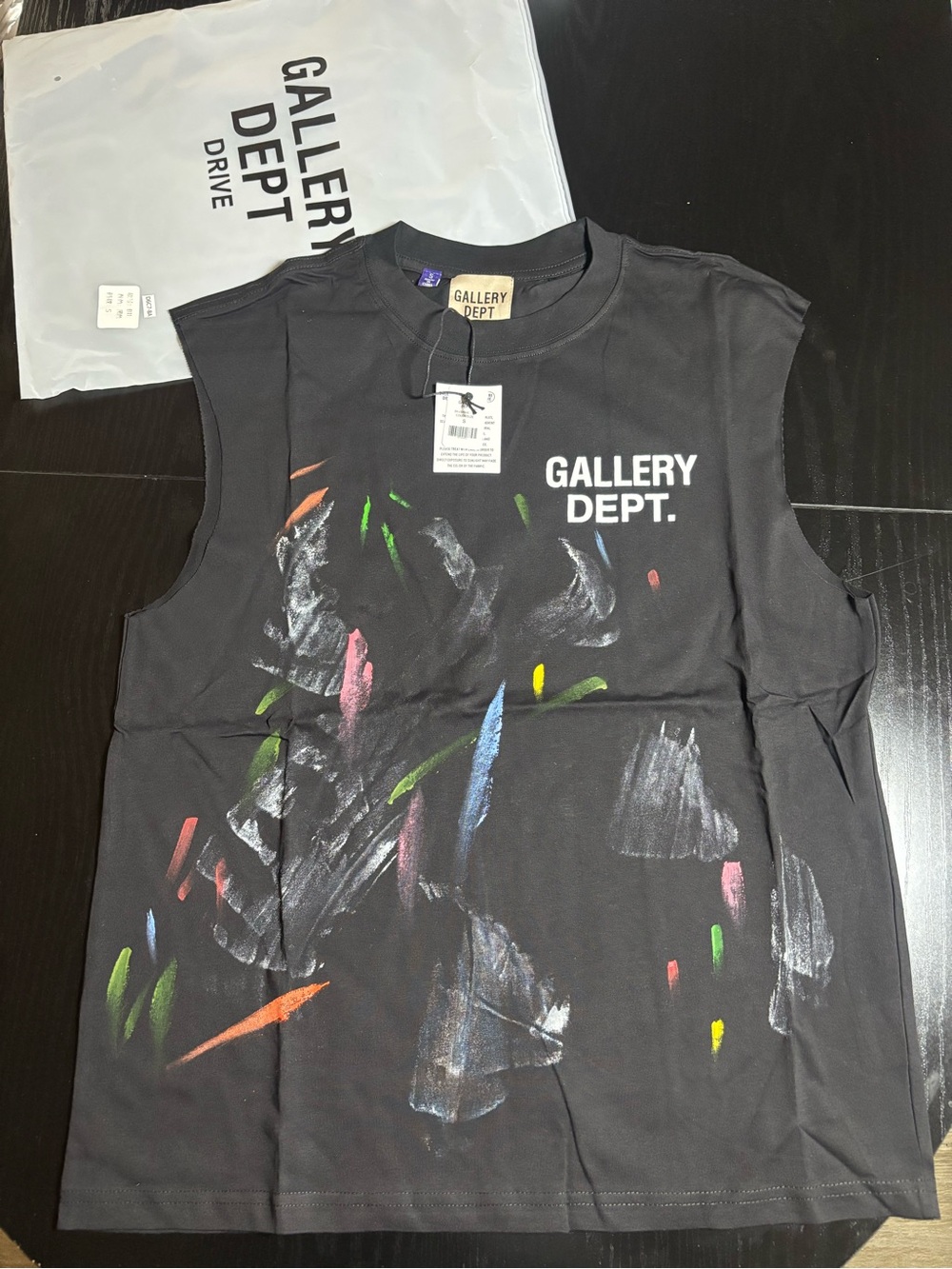Gallery Dept Black Kids Paint-Effect Sleeveless Top